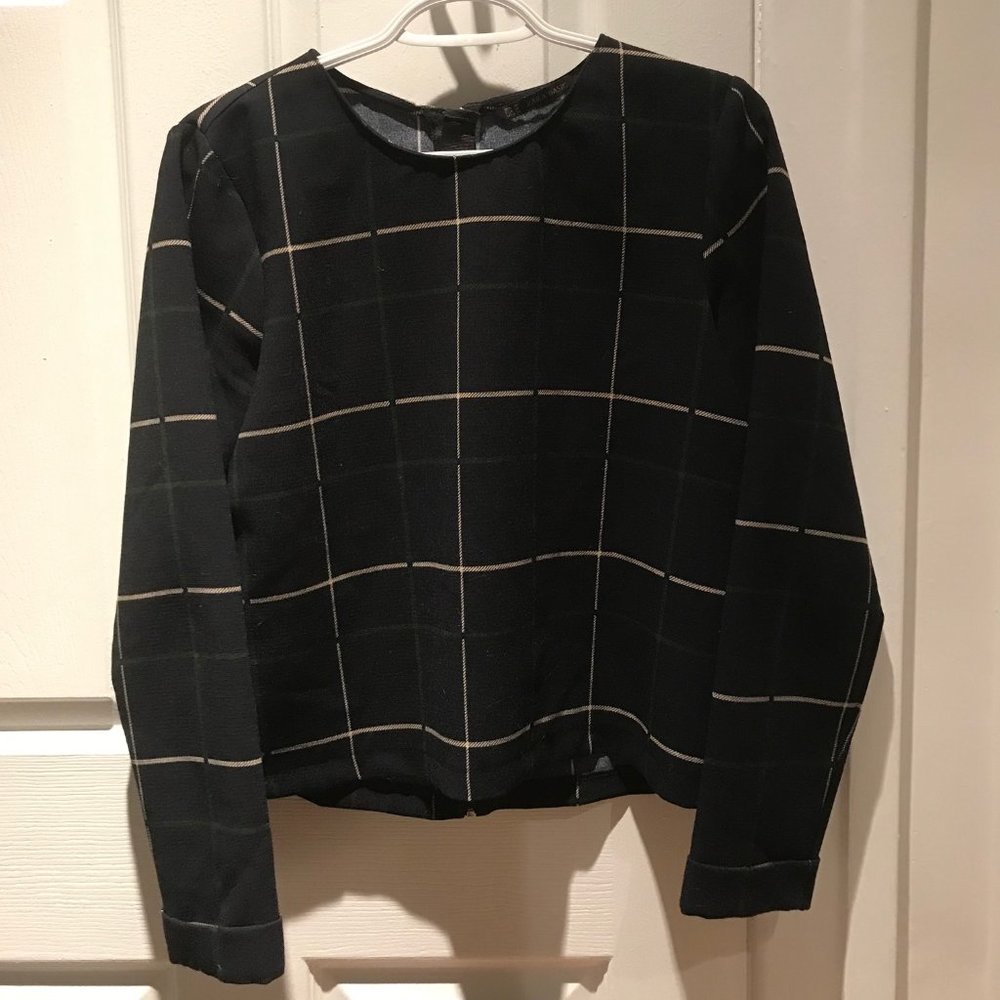 ZARA Basic blue structured blouse